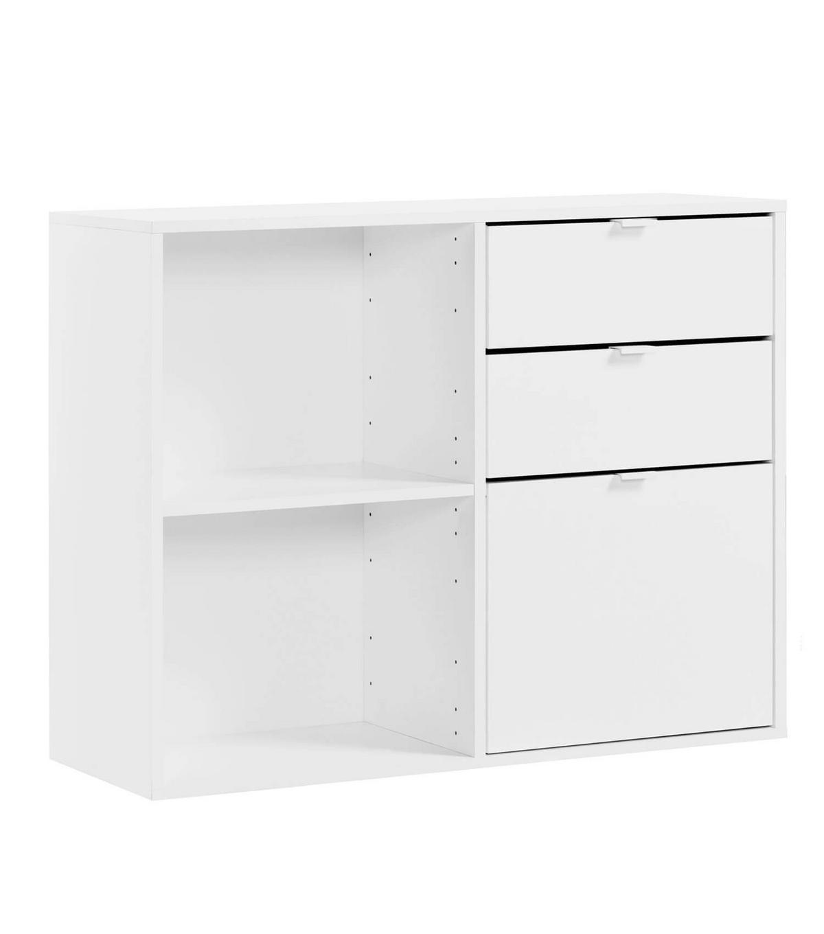 AKTENREGAL Der Verstauer - Weiß, Holzwerkstoff (108/75/35cm) - Mokebo