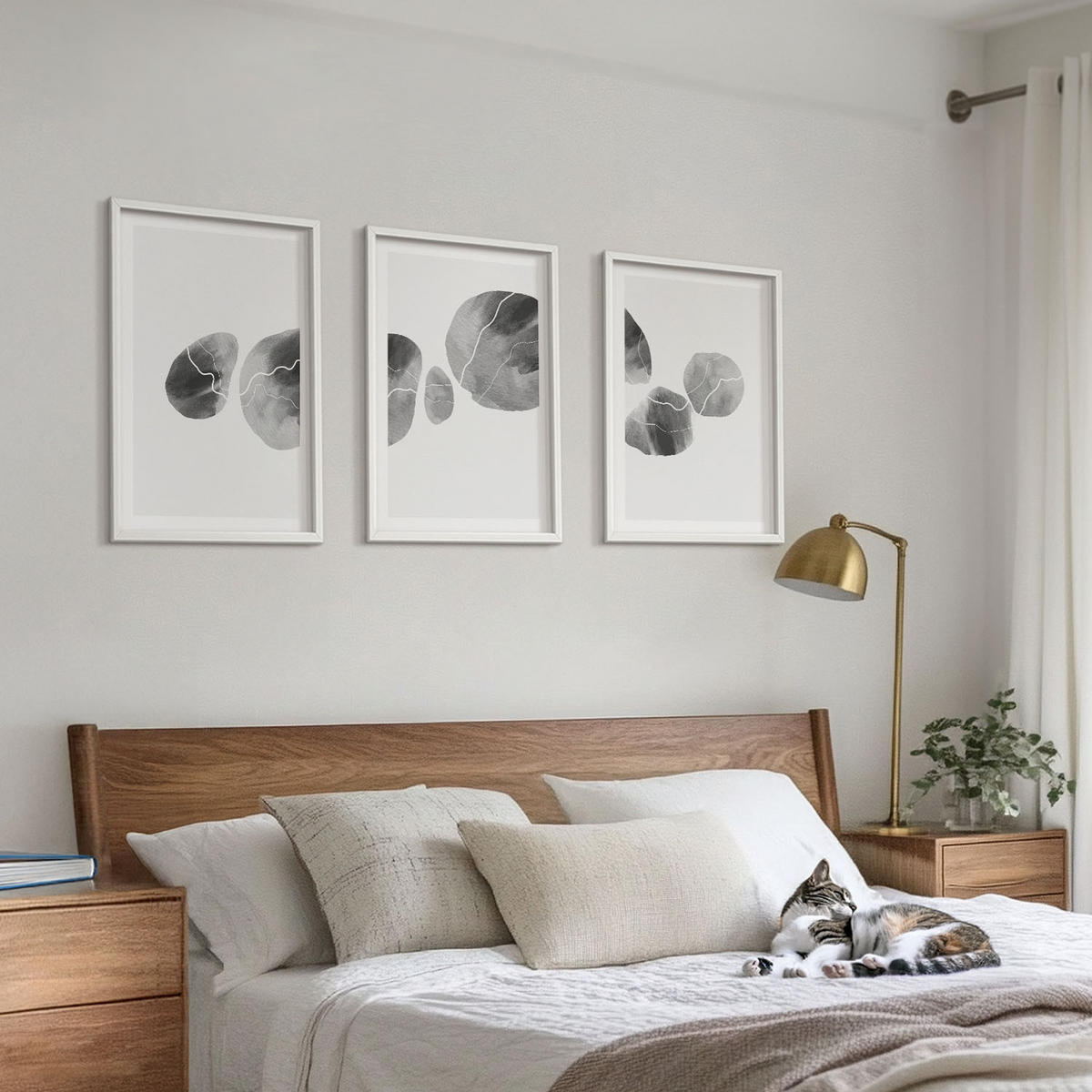 WANDBILDER 3er-Set - 40x60 cm Weißer Rahmen - Abstrakte Kunst, Farbspritzer - Weiß, Kunststoff (40/60cm) - ArtPrintCave