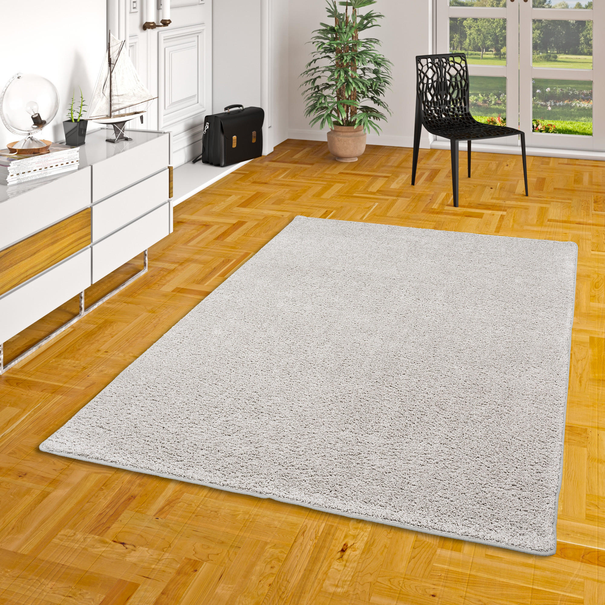 HOCHFLOR VELOURS TEPPICH MONA - Silberfarben, Textil (200/250cm) - Snapstyle