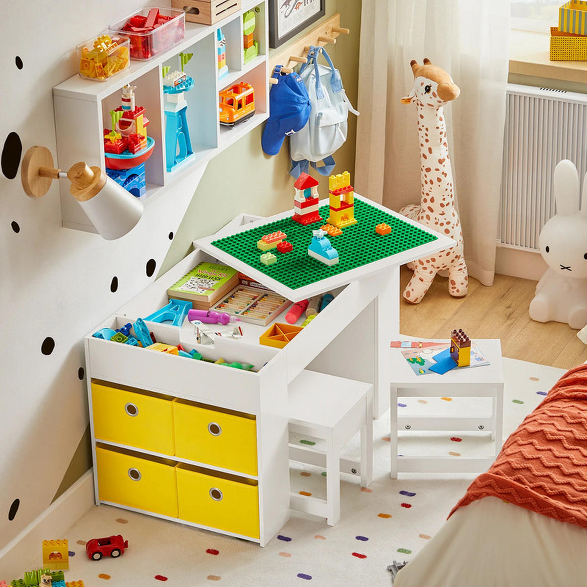 KINDERSITZGRUPPE Weiß 87x50x50cm - Weiß, Holzwerkstoff (50/50/87cm) - Bextsrack