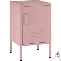 NACHTSCHRANK Baker, Kippschutz, höhenverstellbare Füße, rosa - Rosa, Metall (35/60.5/42.5cm) - tectake