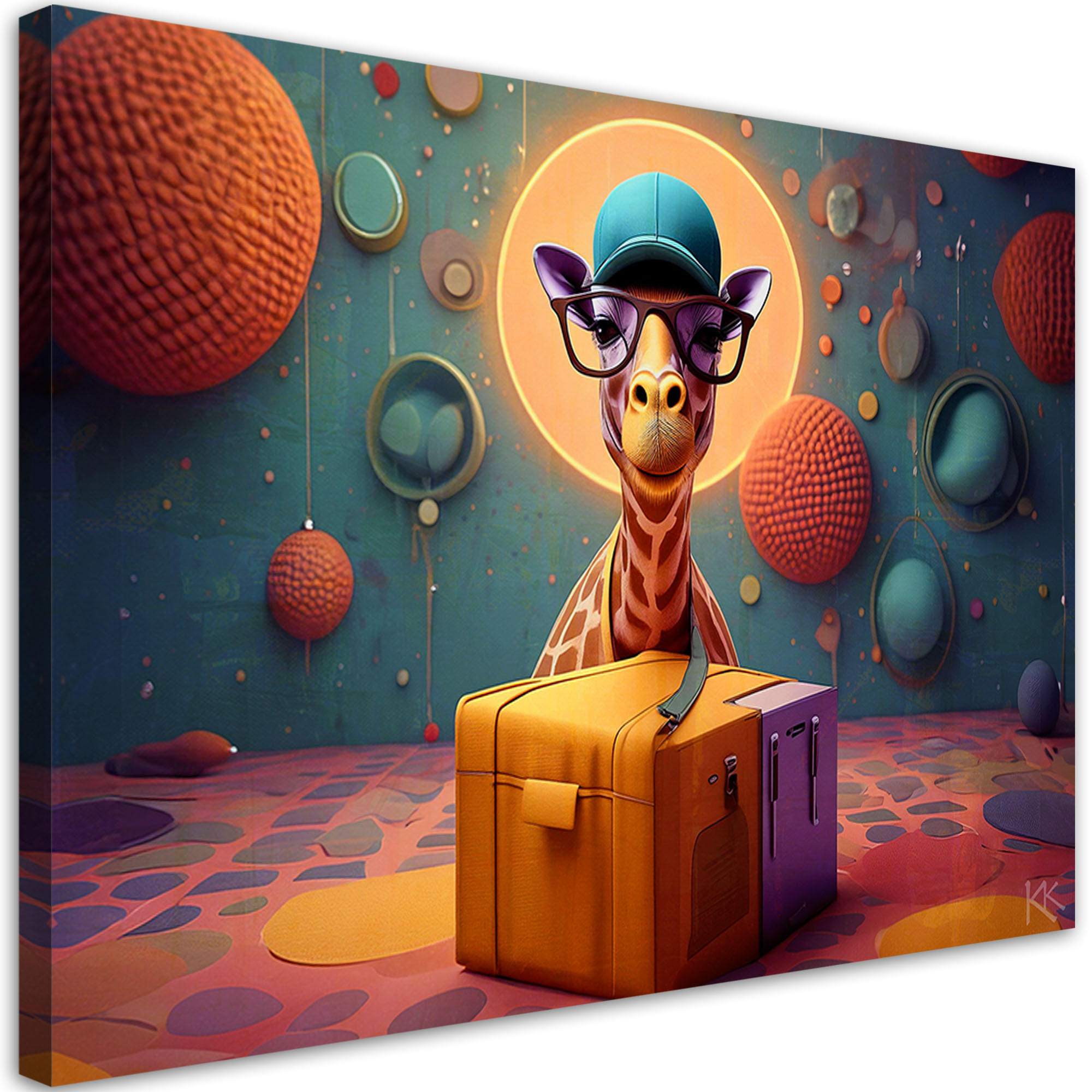 WANDBILD abstrakte giraffe - Multicolor, Textil (60/40cm) - Feeby