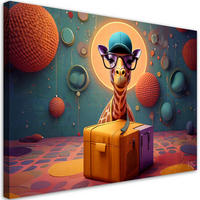 WANDBILD abstrakte giraffe - Multicolor, Textil (60/40cm) - Feeby