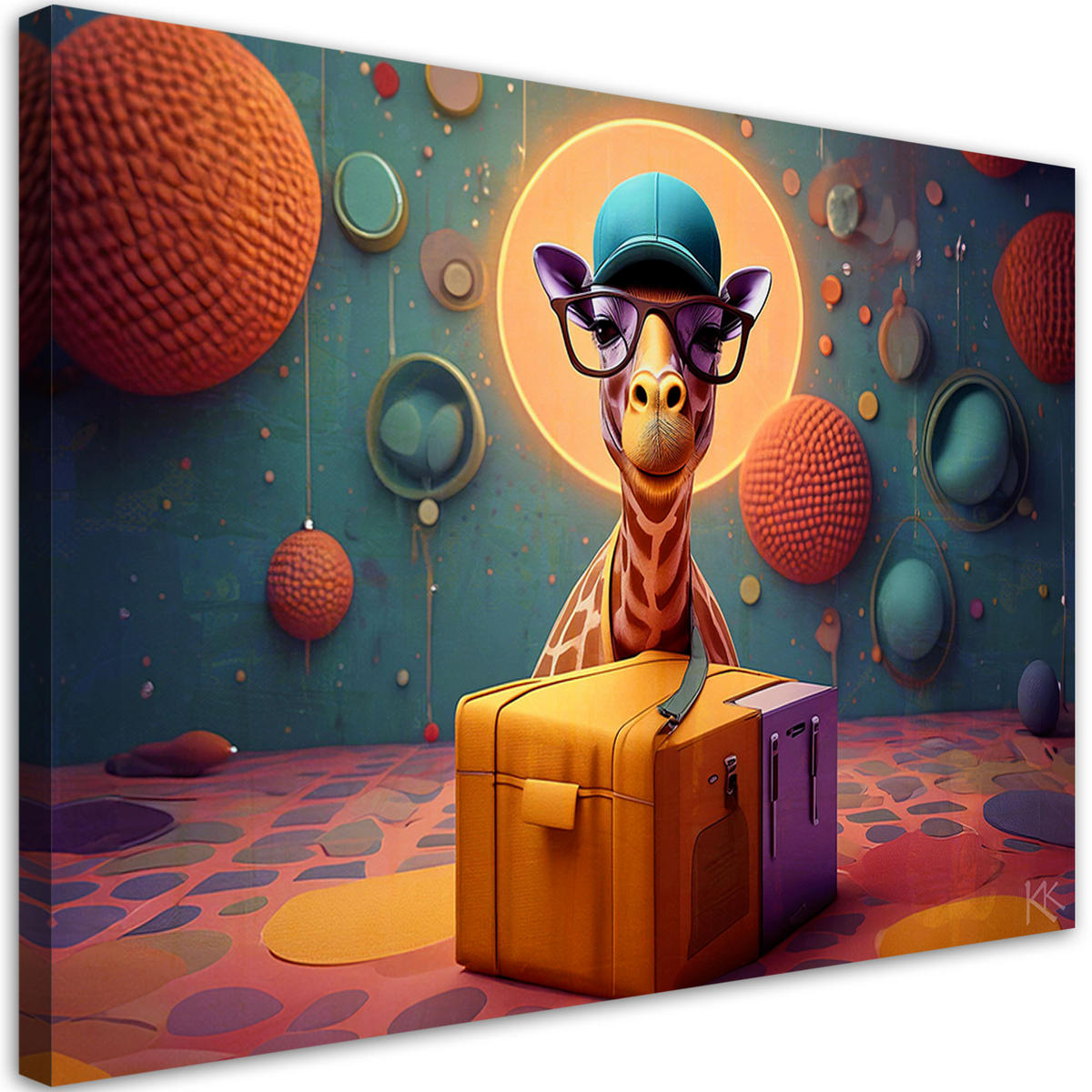 WANDBILD abstrakte giraffe - Multicolor, Textil (60/40cm) - Feeby