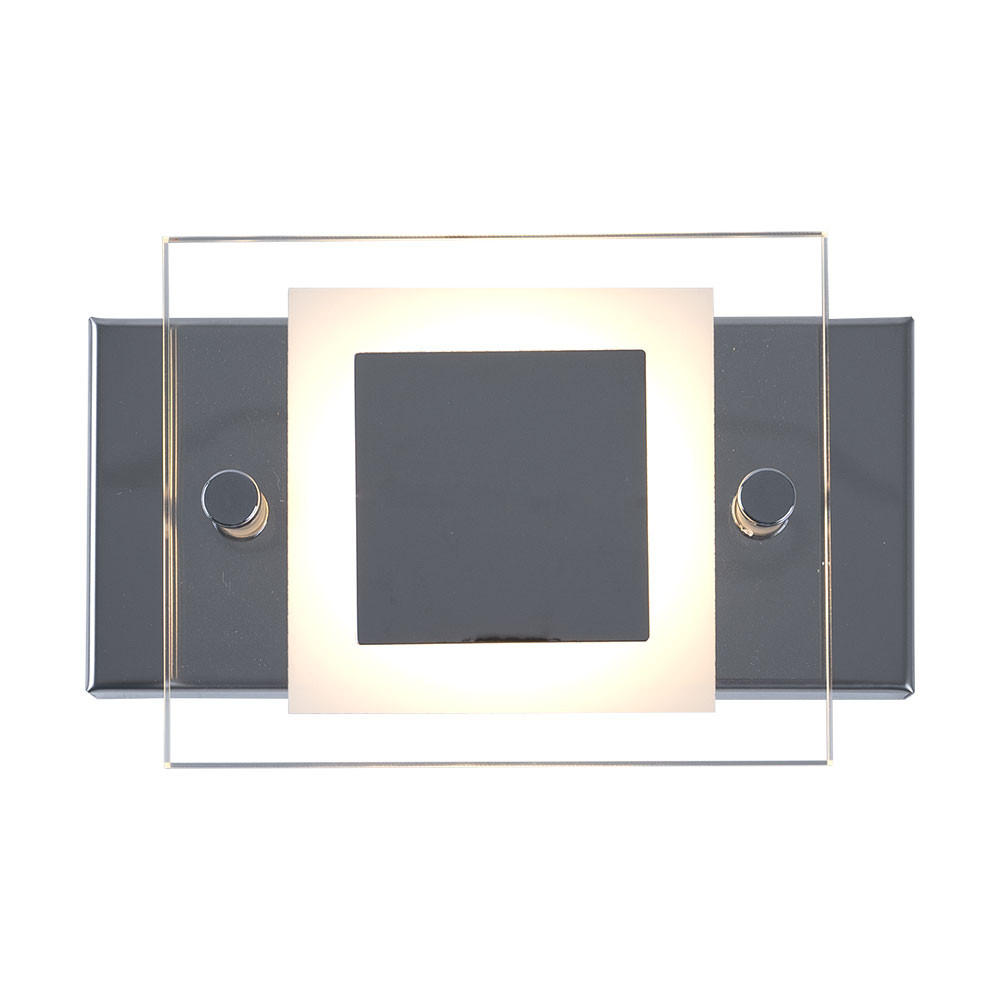 LED WANDLEUCHTE Metall Chrom Silber - Silberfarben, Glas (10/5/15cm) - Briloner