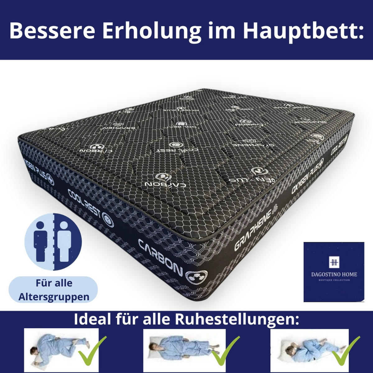 KALTSCHAUMMATRATZE Obsydion H3/H4 90x190 - Weiß, Textil (90/190cm) - Dagostino Home