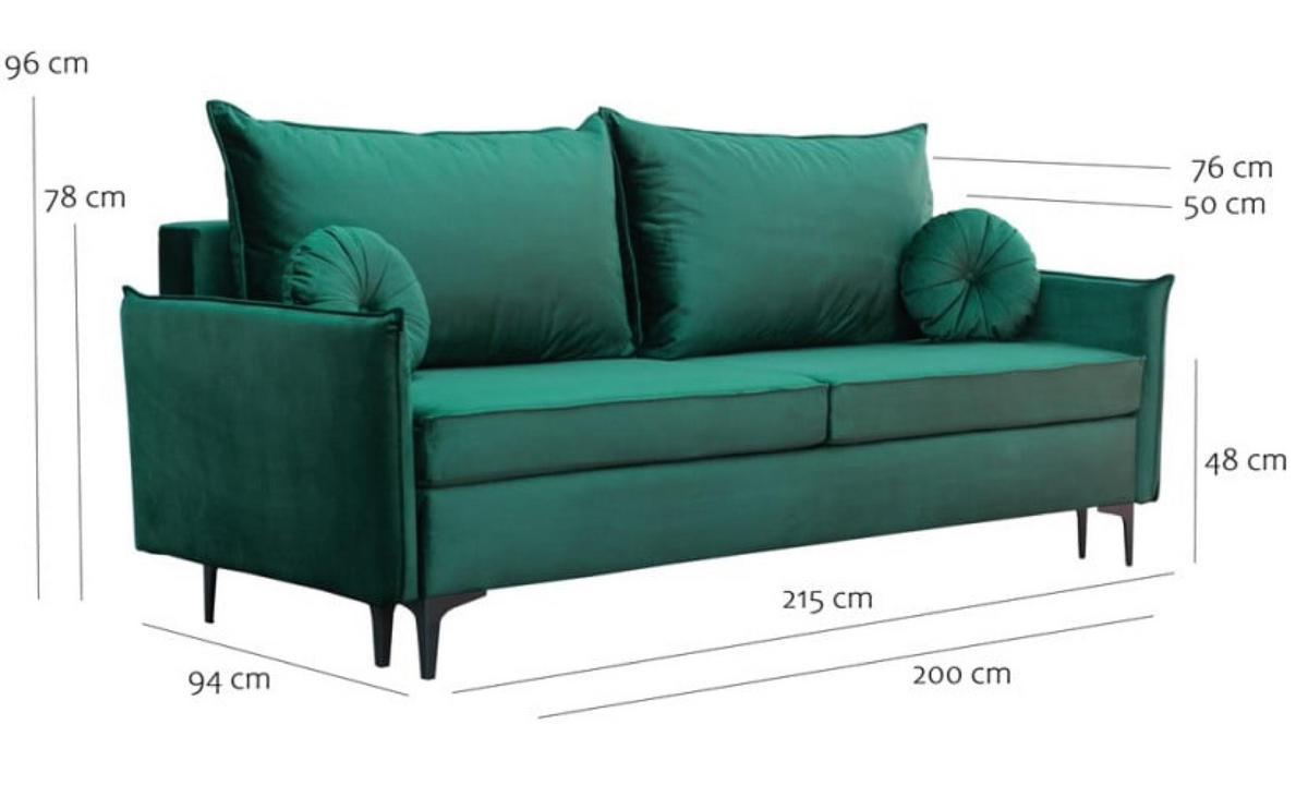 SOFA Rot LEA Mit Schlaffunktion - Rot, Textil (215/96/94cm) - Sepro Meble