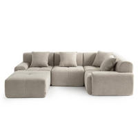 ECKSOFA Chenille Sandbeige - Sandfarben, Textil (260/190cm) - MILYsofa