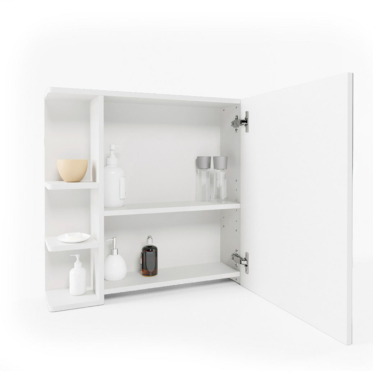 BADSPIEGELSCHRANK Fynn Weiß 79.6 x 64 cm - Weiß, Holzwerkstoff (79.6/64/21.2cm) - Vicco