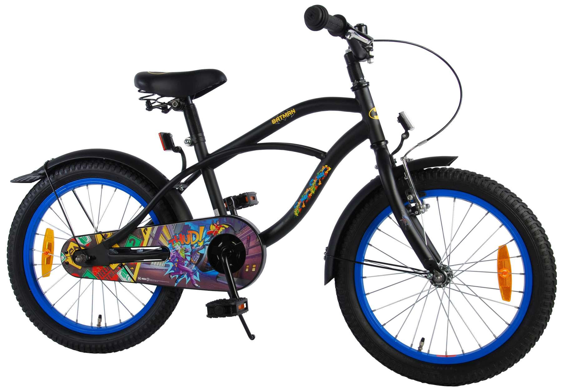 KINDERFAHRRAD Batman - Jungen - 18 Zoll - Rücktritt + Handbremse - Schwarz - Schwarz, Metall (65cm) - TPFSports