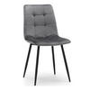 STUHL PARMA gepolsterter mit Steppung - grau - Samt Velour - Schwarz/Grau, Textil/Metall (44/89/45cm) - NEW HOME