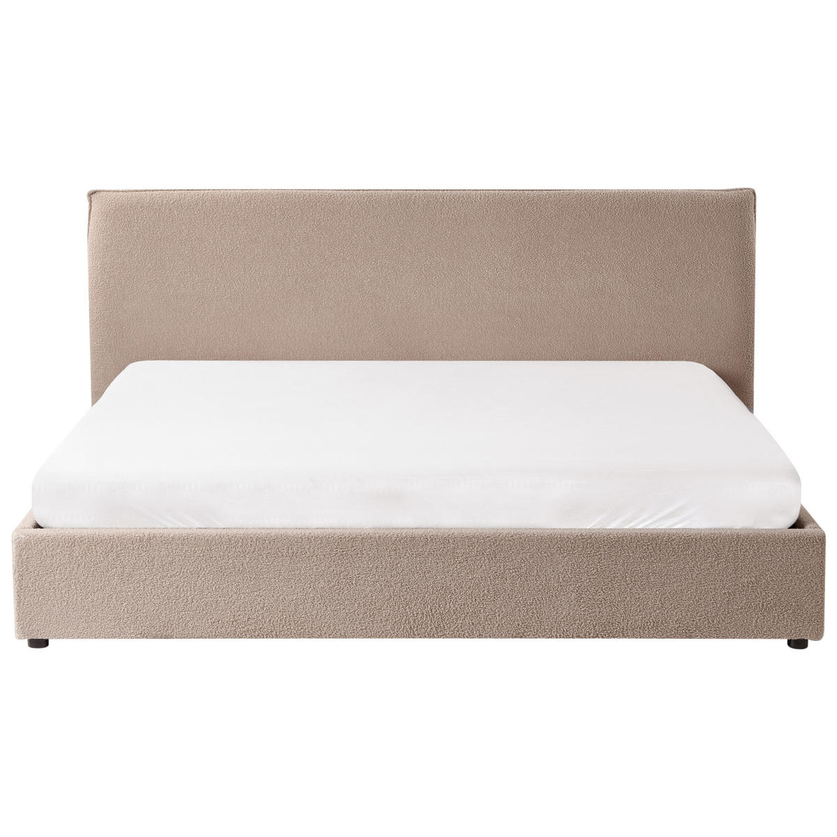 BETT mit Stauraum 180/200 cm Bouclé Taupe Lavaur - Taupe, Textil (180/200cm) - Beliani
