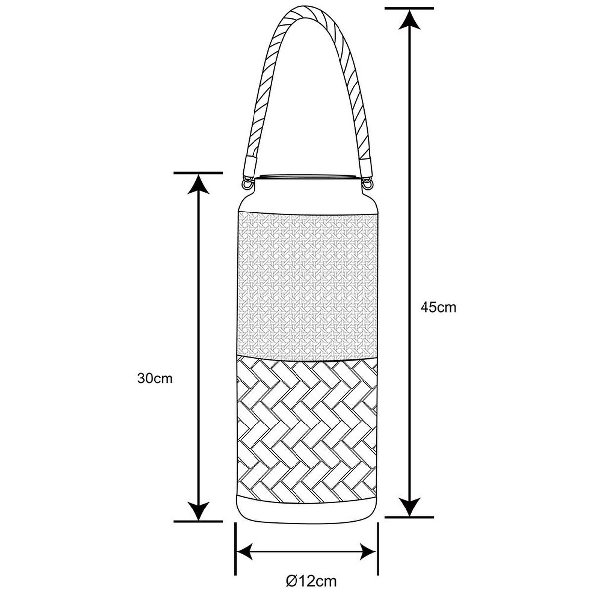 LED AUSSENLEUCHTE Bambus Braun Schwarz 2er Set - Braun, Holz (12/12/45cm)