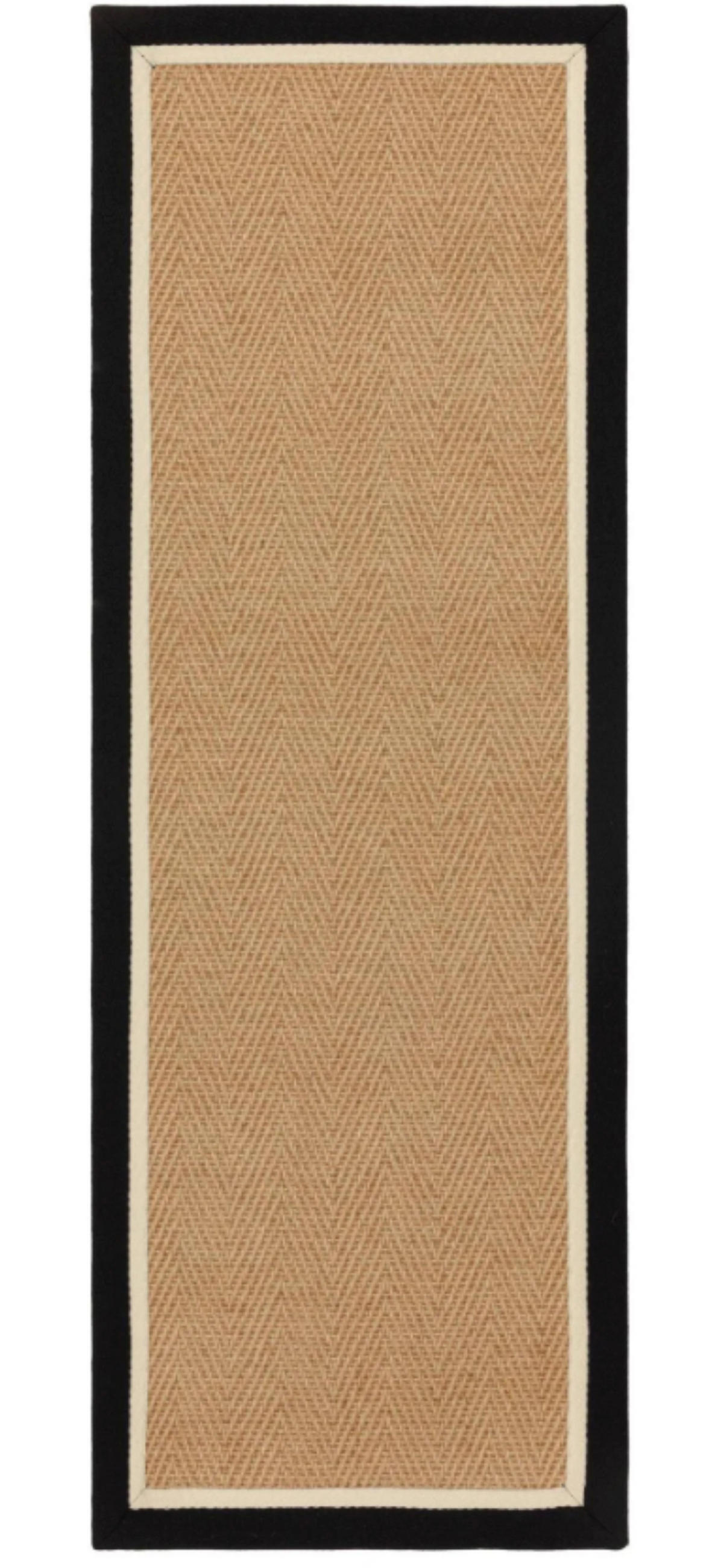 TEPPICH modern Wohn-/Schlafzimmer Naturfaser DORO Schwarz 40x120 cm - Schwarz, Naturmaterialien (40/120cm) - Novatrend