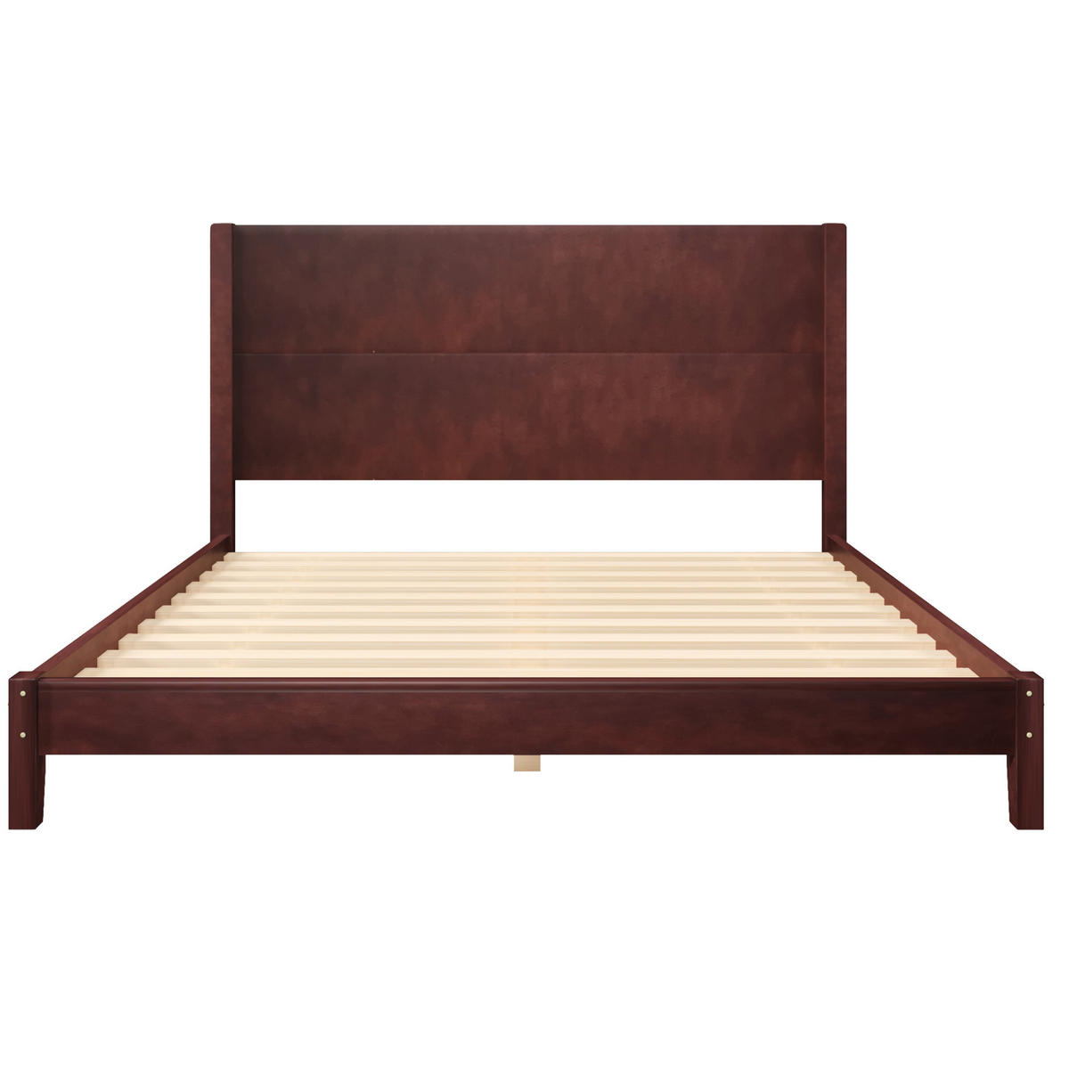 POSTEĽ 160/200 cm hnedá s čelom a roštom z MDF a preglejky - hnedá, kompozitné drevo (160/200cm) - OKWISH