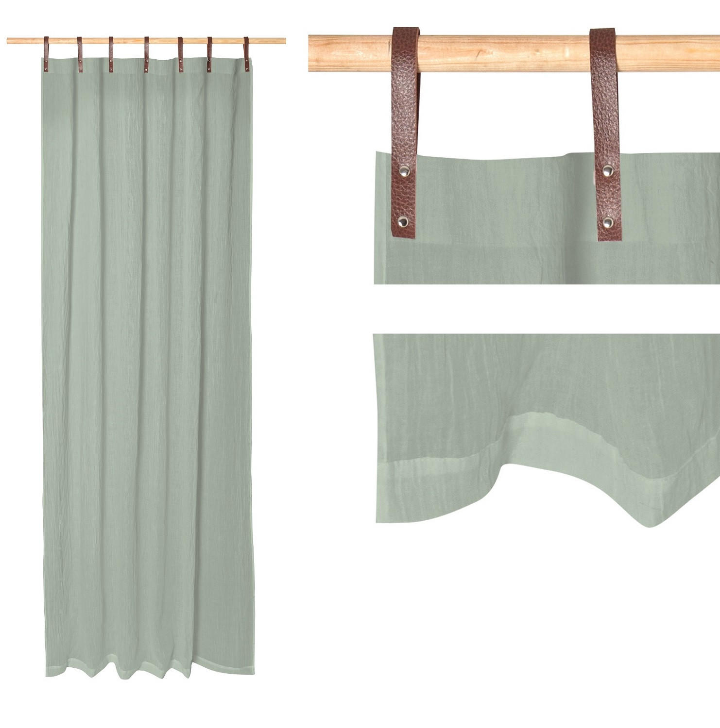 SCHLAUFENSCHAL Evi 2er Set jade - Jadegrün, Textil (135/245/245cm) - Magma Heimtexx