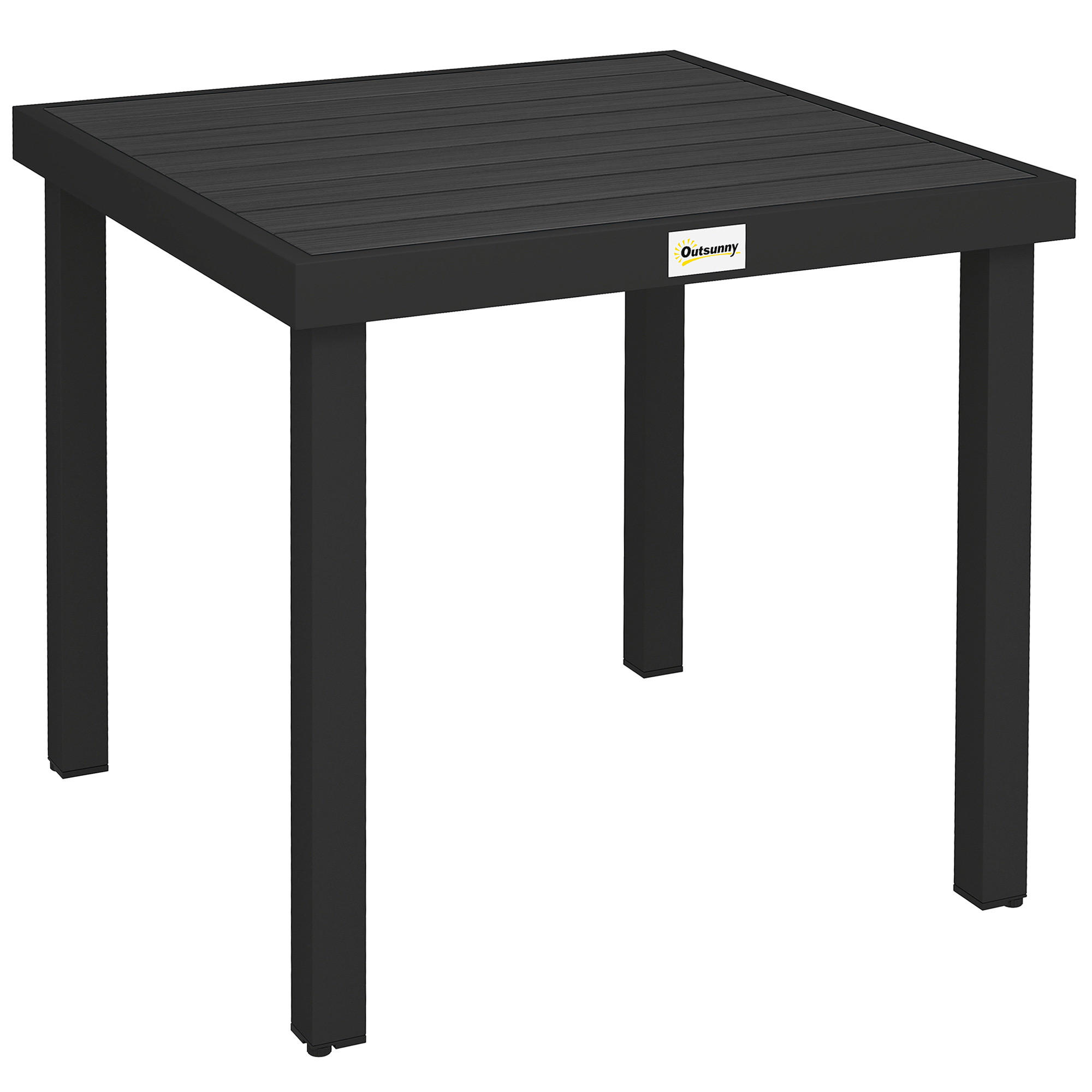 GARTENTISCH, Aluminium, Kunststoff, Schwarz - Schwarz, Metall (78/78/74cm) - Outsunny