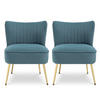COCKTAILSESSEL 2er-Set Judith aus blaugrauem Samt - Goldfarben/Blaugrau, Holz/Textil (53.5/72/67.5cm) - Sicaan