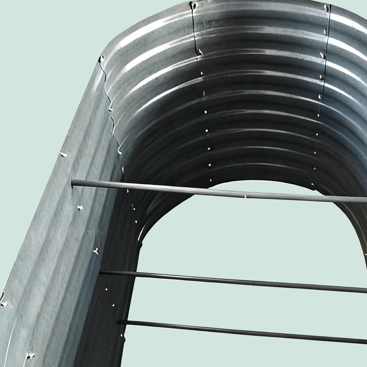 HOCHBEET - Silberfarben, Metall (200/80/100cm) - Relaxdays