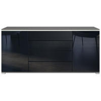 SIDEBOARD Faro Schwarz Hochglanz - Schwarz Hochglanz, Holzwerkstoff (166.5/75.5/35cm) - Vladon