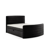 BOXBETT Ambra In Elisa Velvet - Schwarz, Holzwerkstoff/Textil (140/200cm) - Fun Möbel