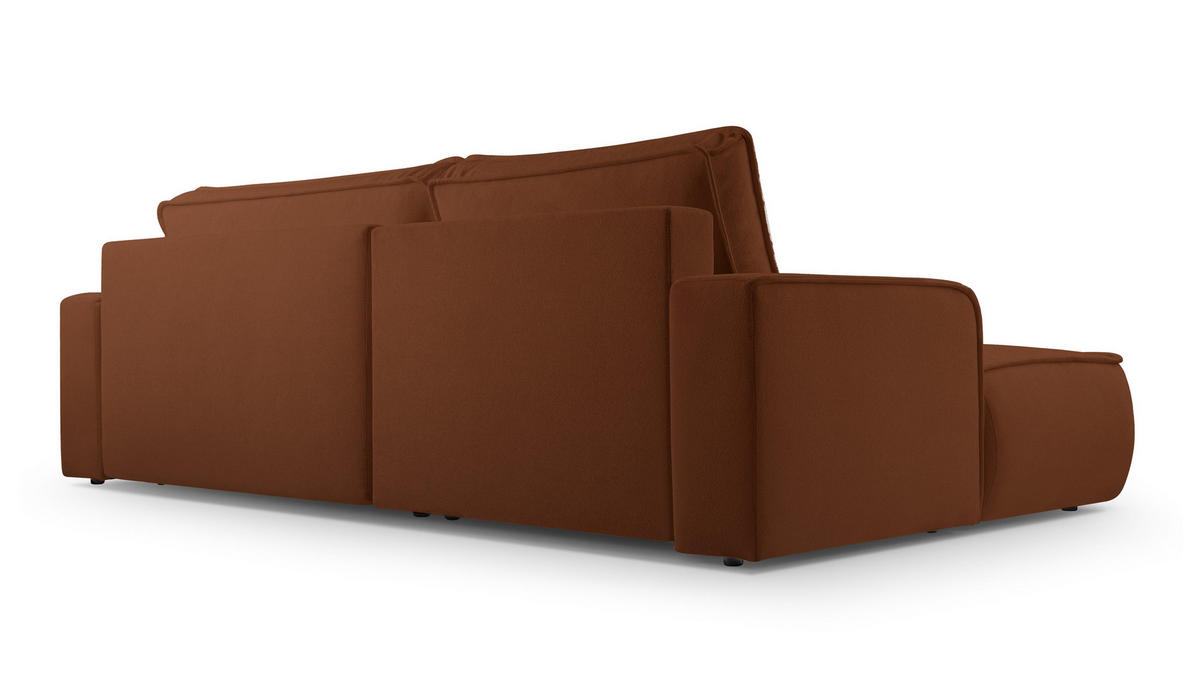 ECKSOFA L Form Ablia Ziegelrot 267/168/87 cm mit Schlaffunktion L - Dunkelorange/Schwarz, Kunststoff/Textil (168/267cm) - AX Living