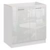 SPÜLENSCHRANK D80 ZL weiss glanz - Weiß Hochglanz, Holzwerkstoff (80/82/44cm) - roe furniture