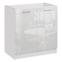 SPÜLENSCHRANK D80 ZL weiss glanz - Weiß Hochglanz, Holzwerkstoff (80/82/44cm) - roe furniture
