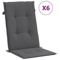 GARTENSTUHLAUFLAGEN Für Hochlehner 6Er Set Anthrazit 120/50/3 Cm - Anthrazit, Textil (50/3/120cm) - vidaXL