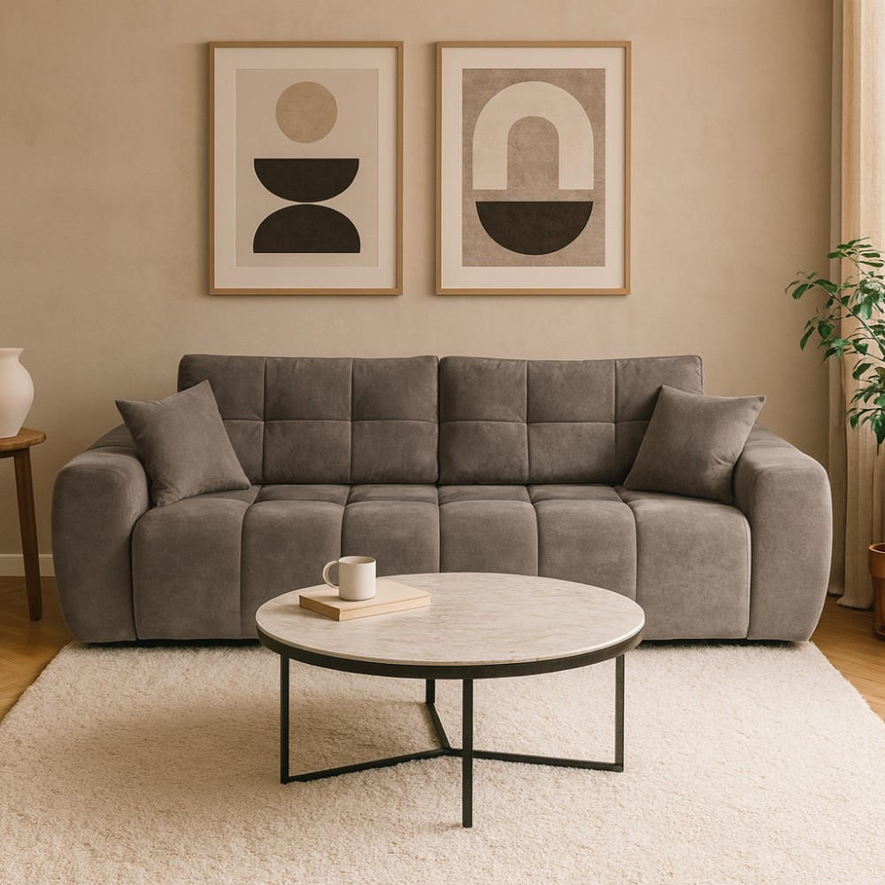SCHLAFSOFA 3-Sitzer Favi mit Schlaffunktion, Braun - Braun, Textil (263/93/105cm) - Beautysofa
