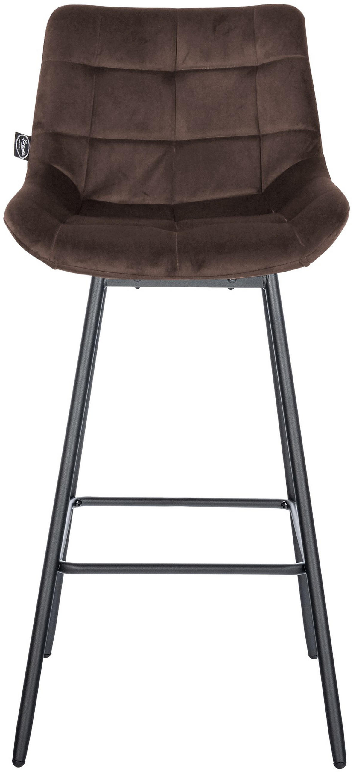 BARHOCKER Welton Schwenkbar Samt braun - Schwarz/Braun, Textil/Metall (49/105/56cm) - TPFLiving