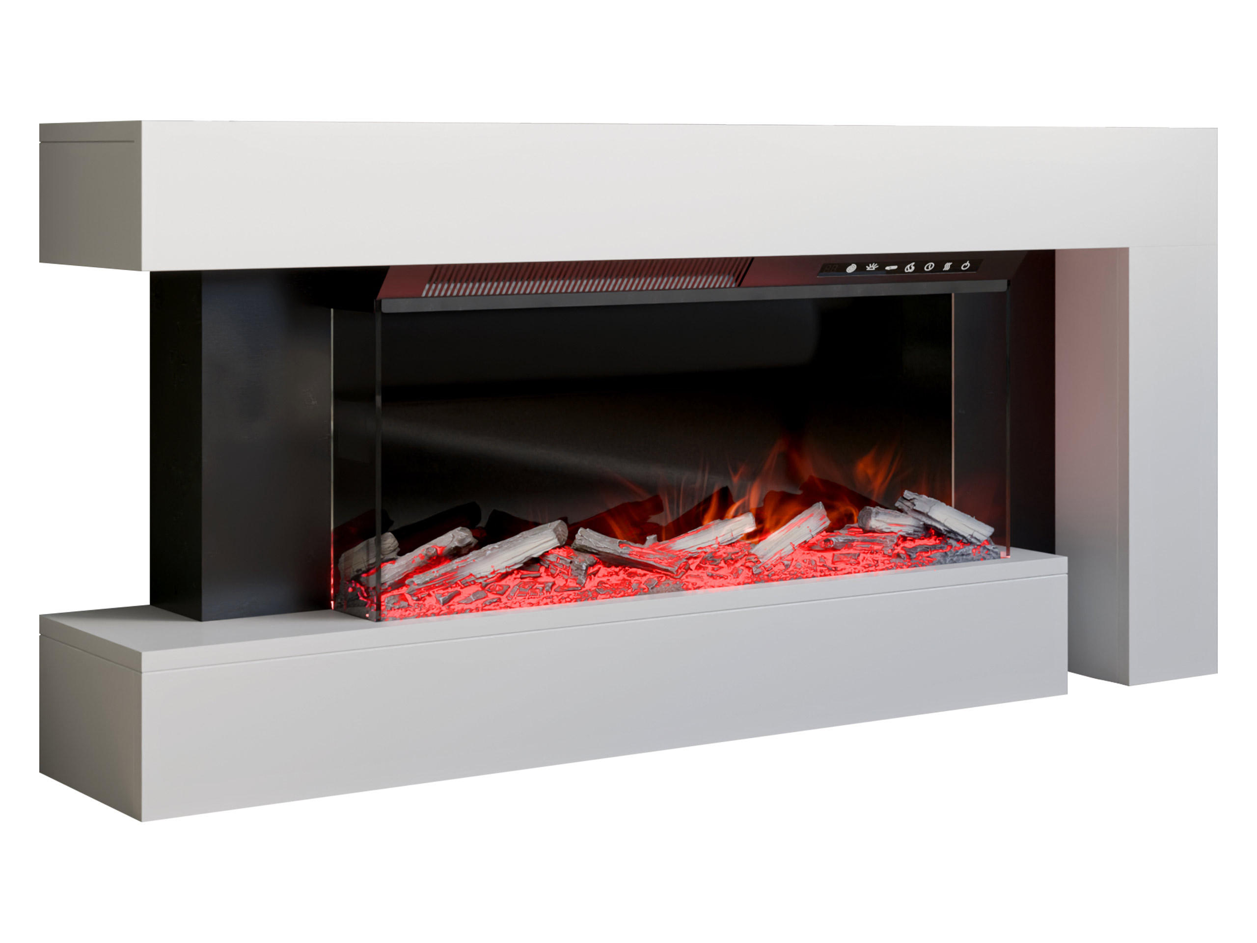 KOMMODE Haga mit Kamin - Weiß, Holzwerkstoff (120/56/24cm) - MIRJAN24