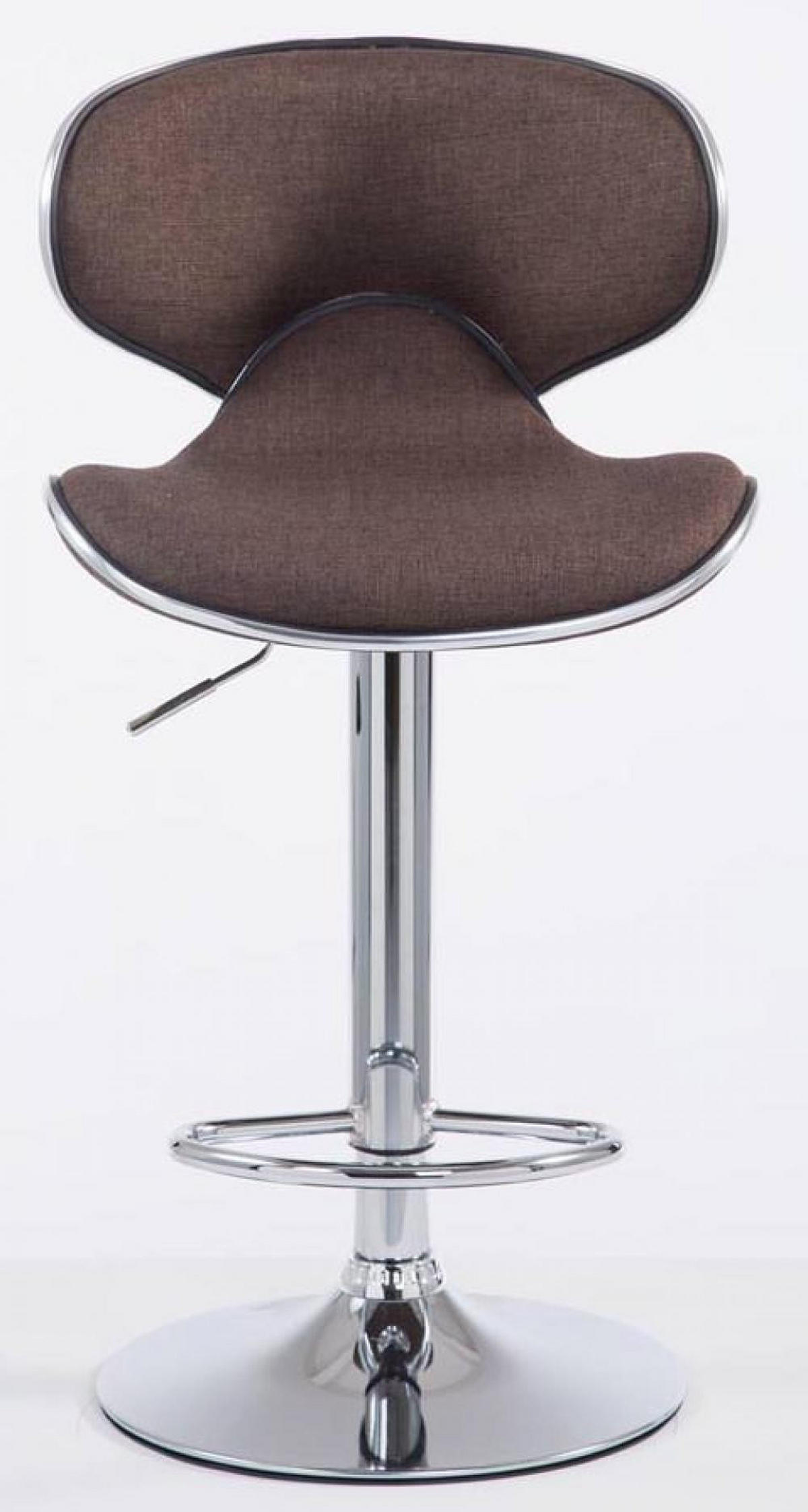BARHOCKER 2er Set Stoff braun - Chromfarben/Braun, Textil/Metall (46/88/49cm) - CLP