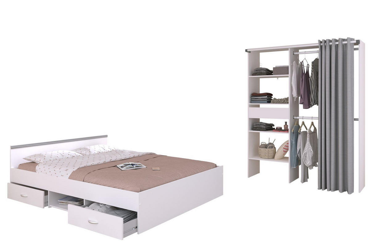 KINDERZIMMER SET Parisot Mega 2-tlg. Holzdekor Weiß - Weiß, Kunststoff (100/1/200cm) - 58aufmkessel