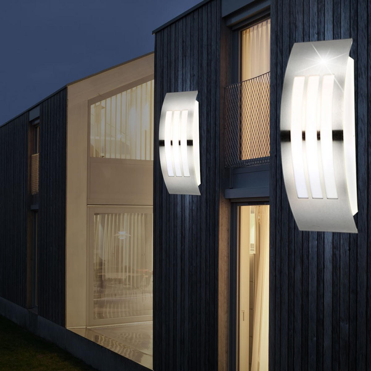 AUSSEN-WANDLEUCHTE Edelstahl Silber poliert - Silberfarben, Metall (10/32/9cm) - Globo Lighting