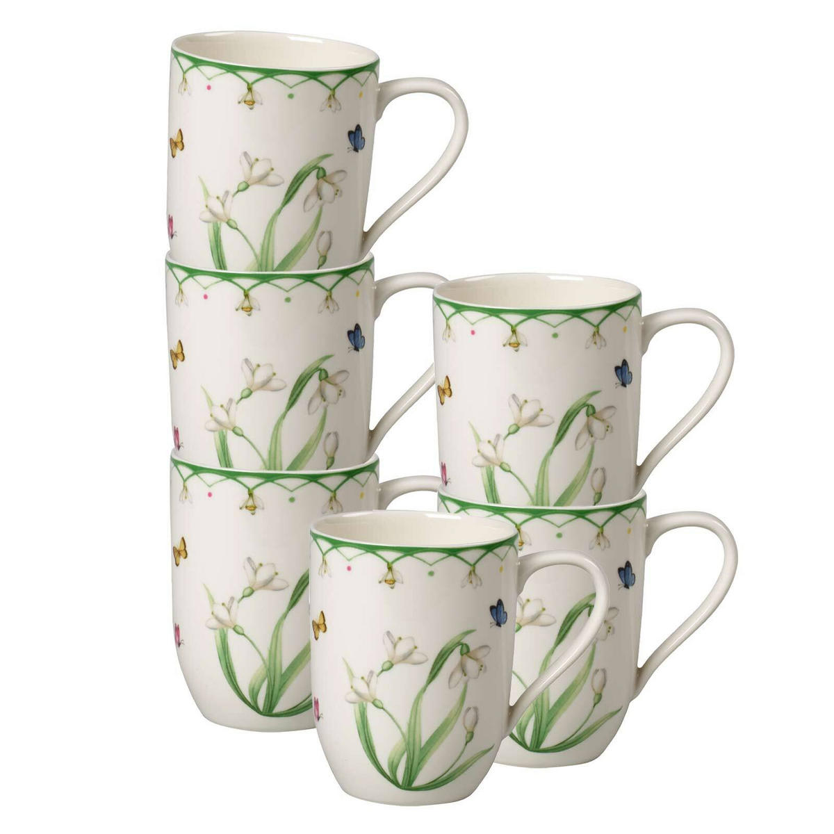 BECHER MIT HENKEL Colourful Spring bunt 340 ml 6er Set - Multicolor, Keramik (0.34L) - Villeroy & Boch