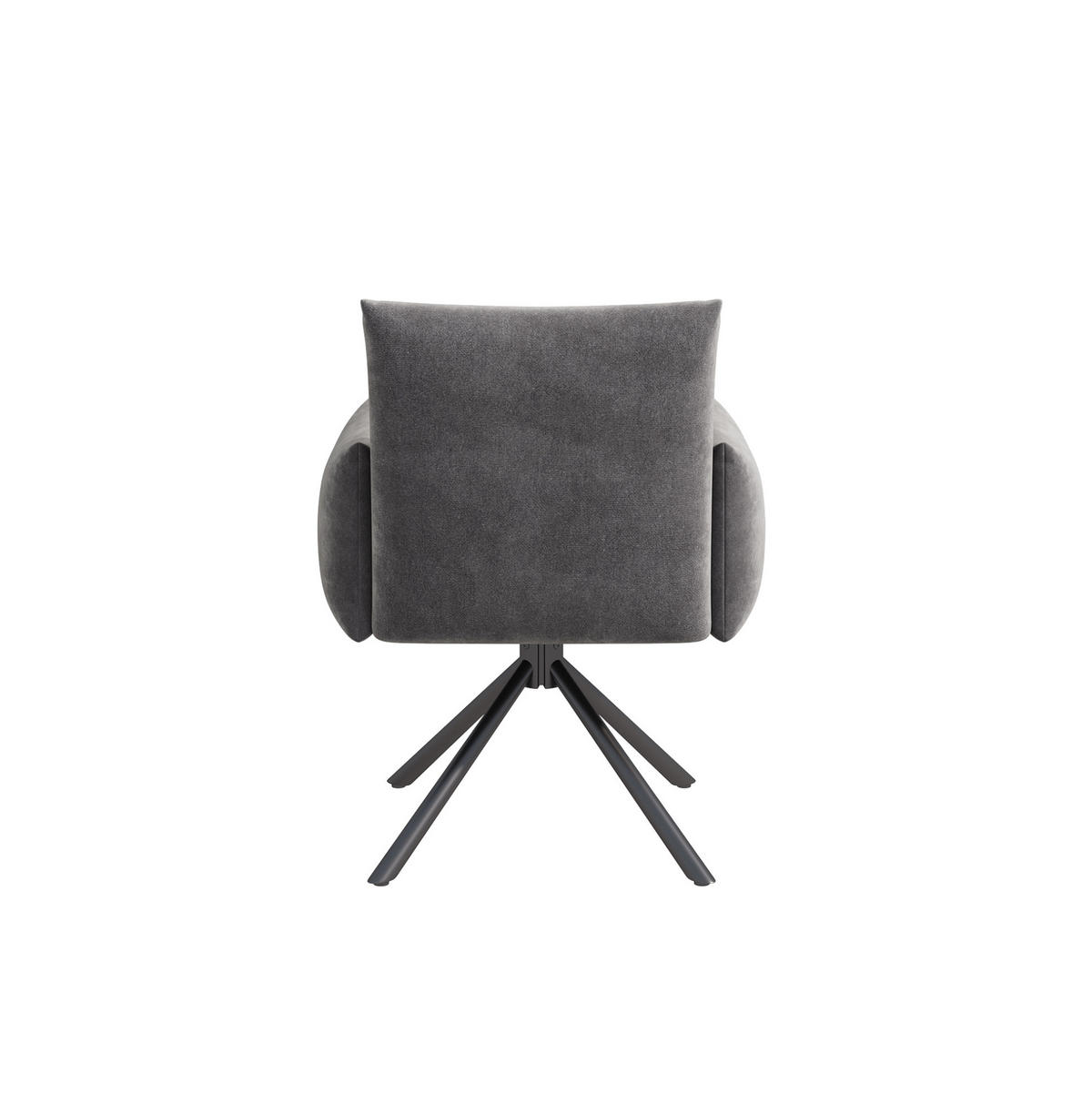 ESSZIMMERSTUHL 2er-Set 360° drehbar Samt Grau - Grau, Metall (60/88/60cm) - Meubliv