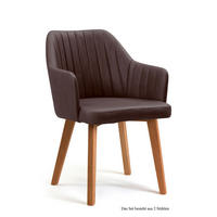 ARMLEHNSTUHL (2er-Set) Dasi 58x81x60 Eiche geölt/Braun - Eichefarben/Braun, Kunststoff (60/81/58cm) - 58aufmkessel