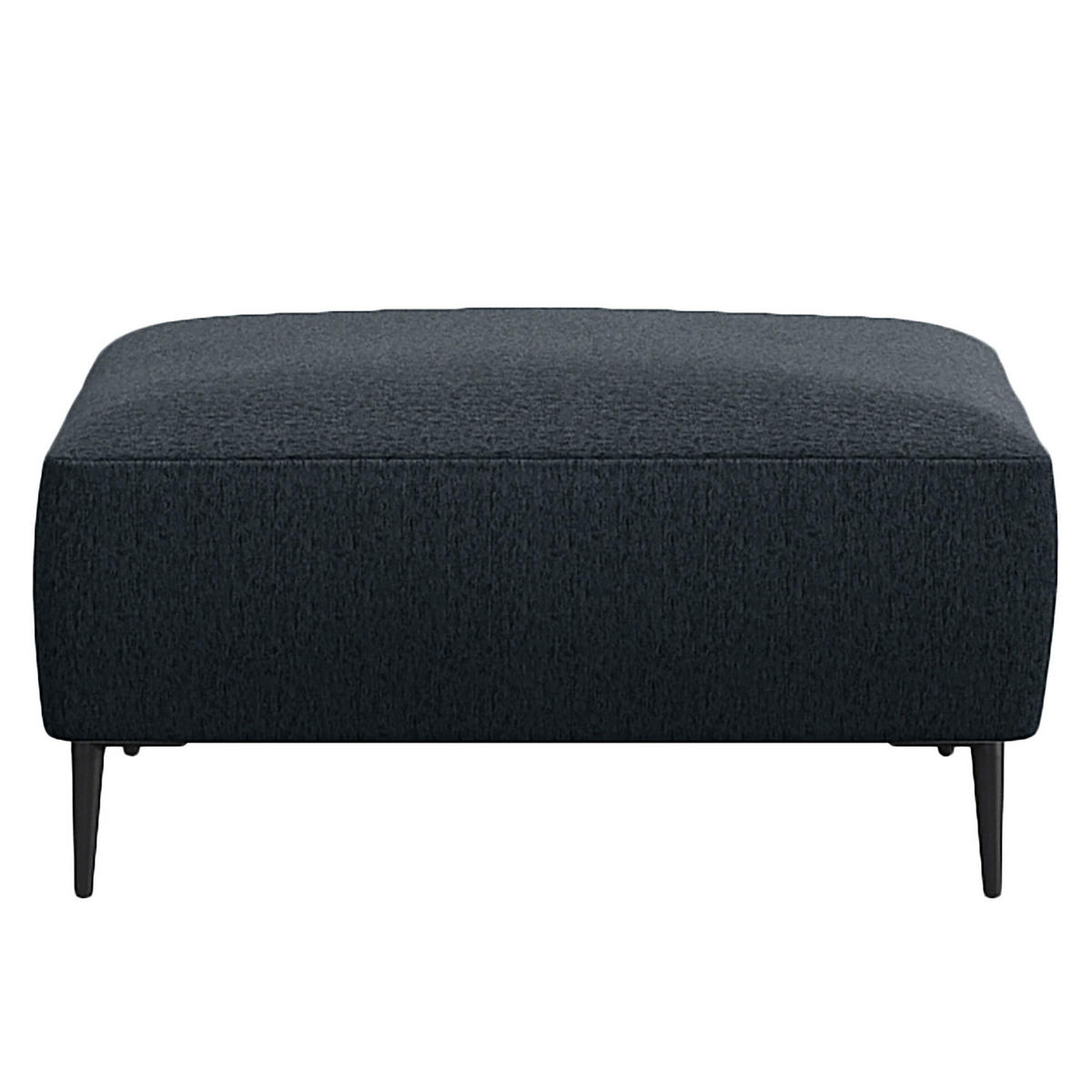 POLSTERHOCKER - Schwarz/Grau, Textil/Metall (90/45/60cm) - home24