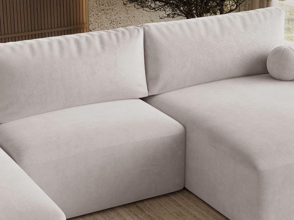 ECKSOFA U Aurora Grau - Grau, Holz/Textil (369/145cm) - Graingold