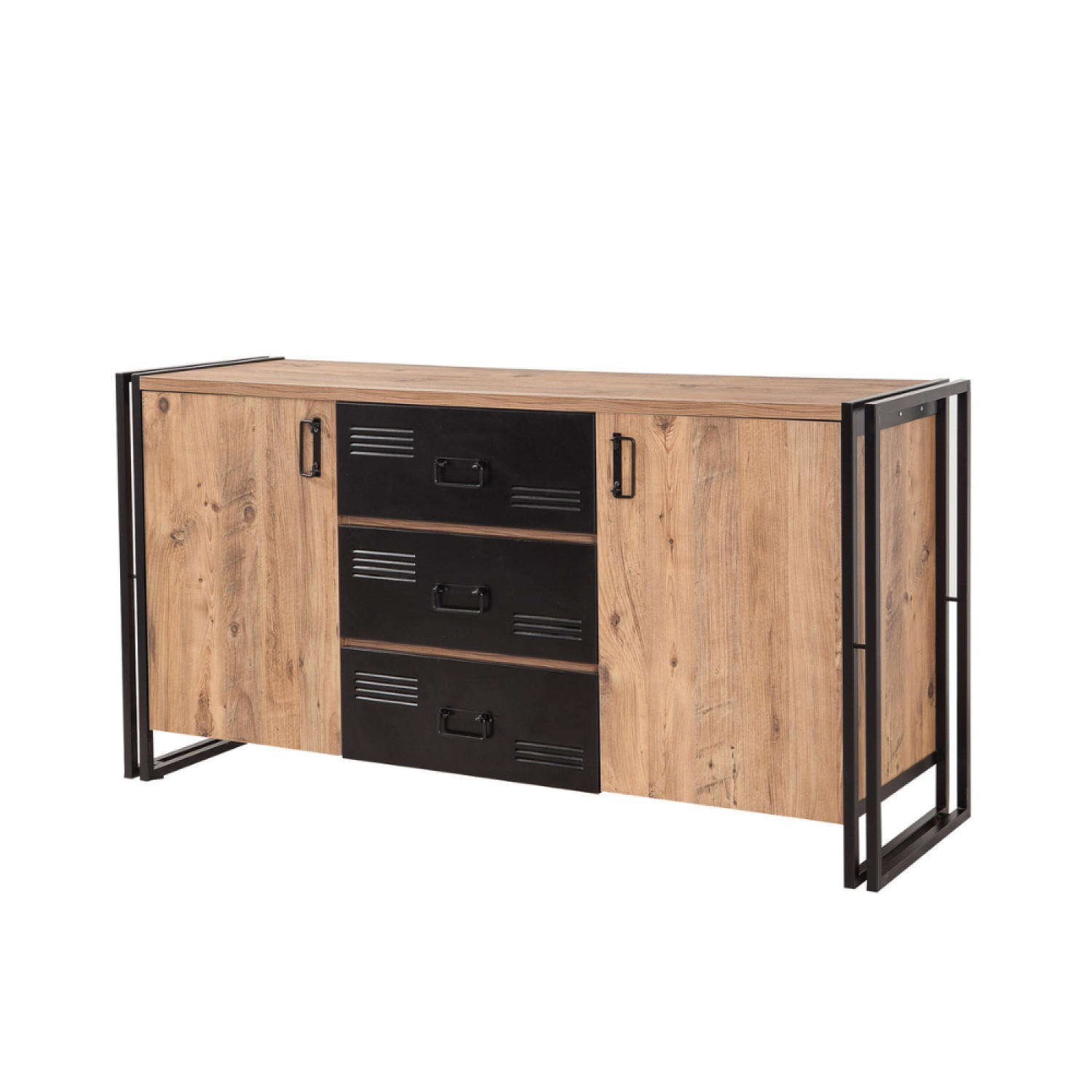 SIDEBOARD Holen Braun Länge 154 cm industriell - Braun, Holzwerkstoff (154/59/48cm) - Concept Usine