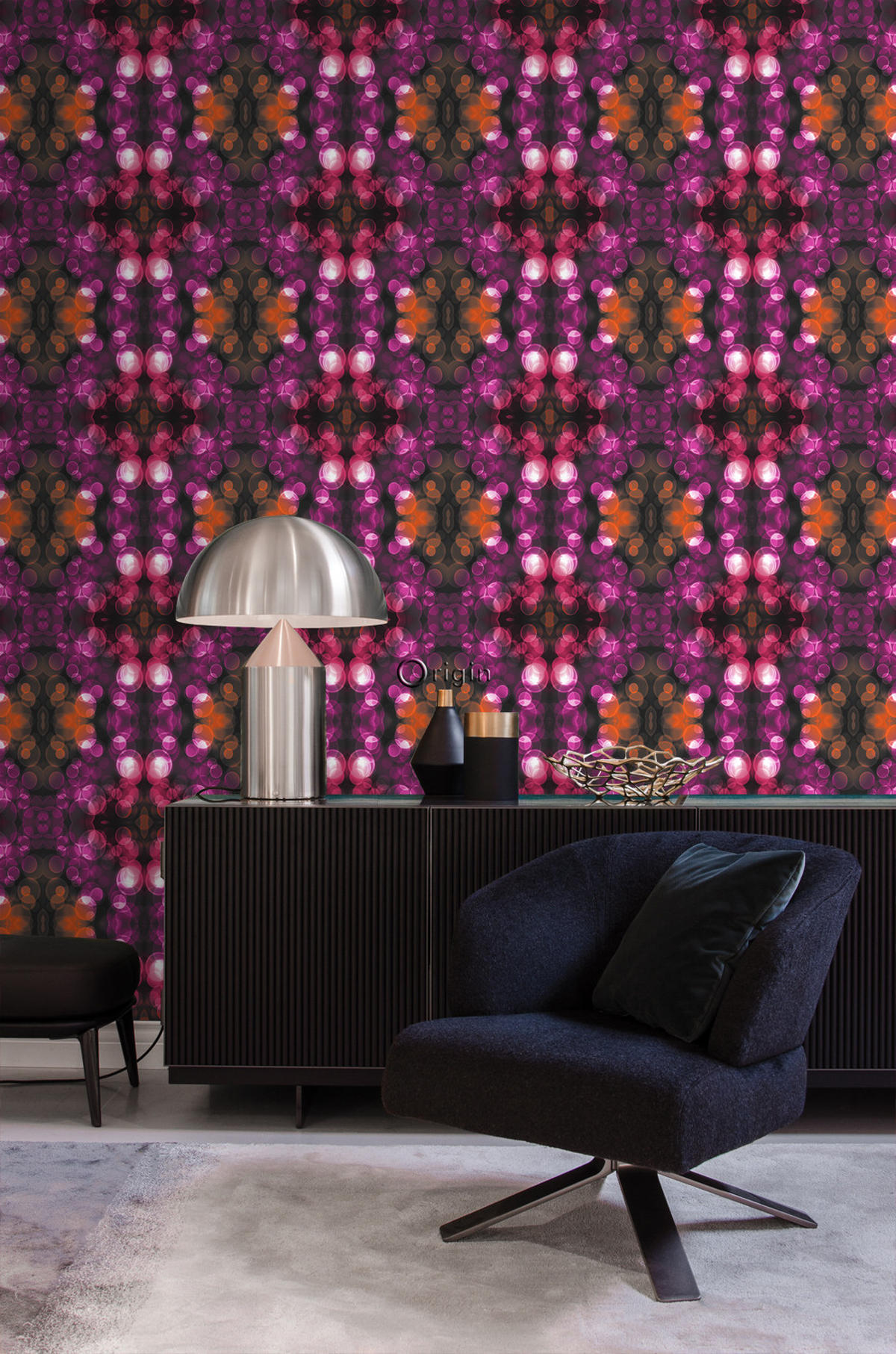 TAPETE Kaleidoskopmuster 53 cm x 10.05 m - Pink, Papier (53/1000cm) - Origin Wallcoverings