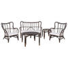 GARTENMÖBEL-SET 4-sitzer Rattan Braun Brindisi - Braun, Naturmaterialen - Beliani