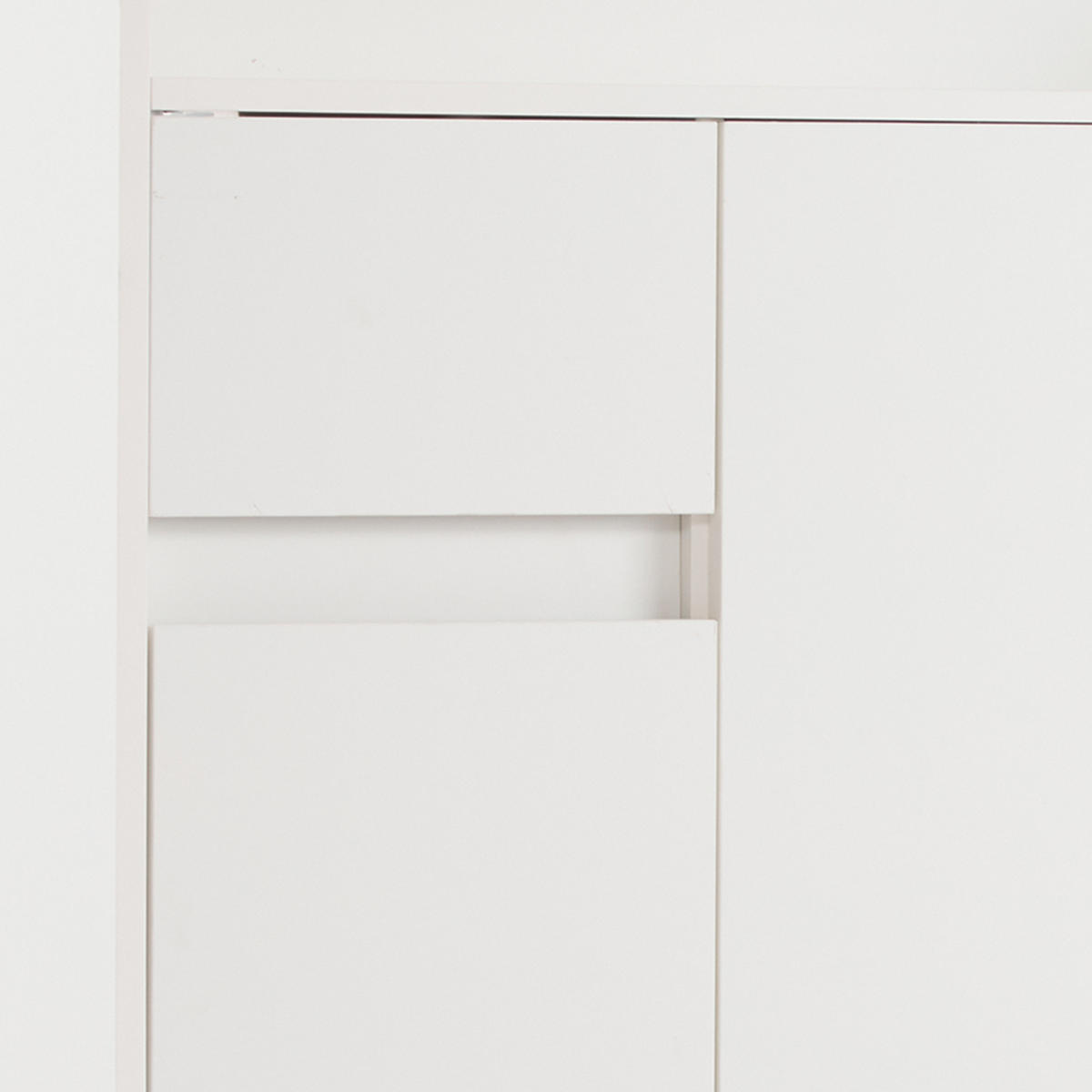 SCHUHSCHRANK aus Spanplatte 90x35x99cm in Weiß mit Massivholzbeinen - Weiß, Holzwerkstoff (90/99/35cm) - Modfu