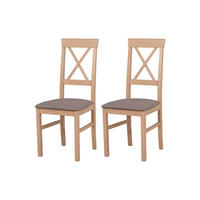STUHL Nilo 14 (2er Set) - Bronzefarben/Sonoma Eiche, Holz (43/94/40cm) - Leaf Design