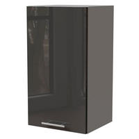 KÜCHENHÄNGESCHRANK Essen W2/40 Graphit Hochglanz / Grau Matt 40 / 32,5 / 72cm - Graphitfarben/Grau, Holz/Holzwerkstoff (40/72/32.5cm) - Feldmann-Wohnen