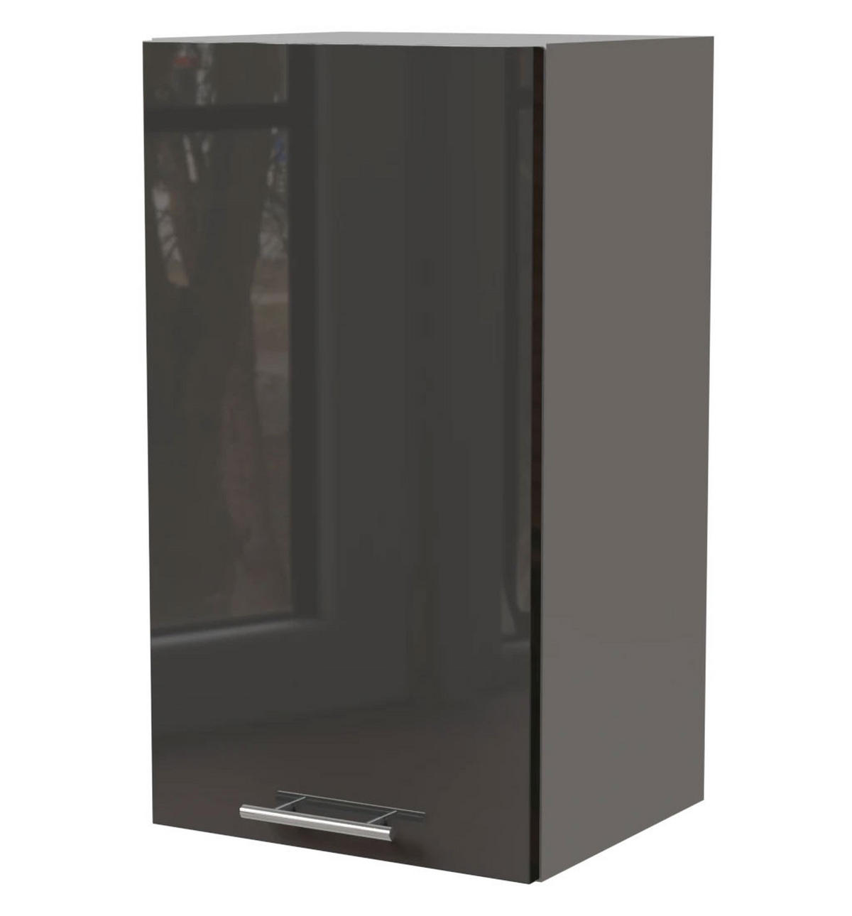 KÜCHENHÄNGESCHRANK Essen W2/40 Graphit Hochglanz / Grau Matt 40 / 32,5 / 72cm - Graphitfarben/Grau, Holz/Holzwerkstoff (40/72/32.5cm) - Feldmann-Wohnen