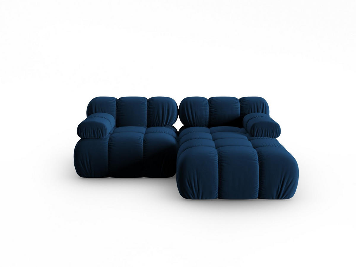 MODULARES-ECKSOFA rechts Bellis aus Samt königsblau 3 Sitzplätze - Blau, Textil (157/191cm) - Micadoni