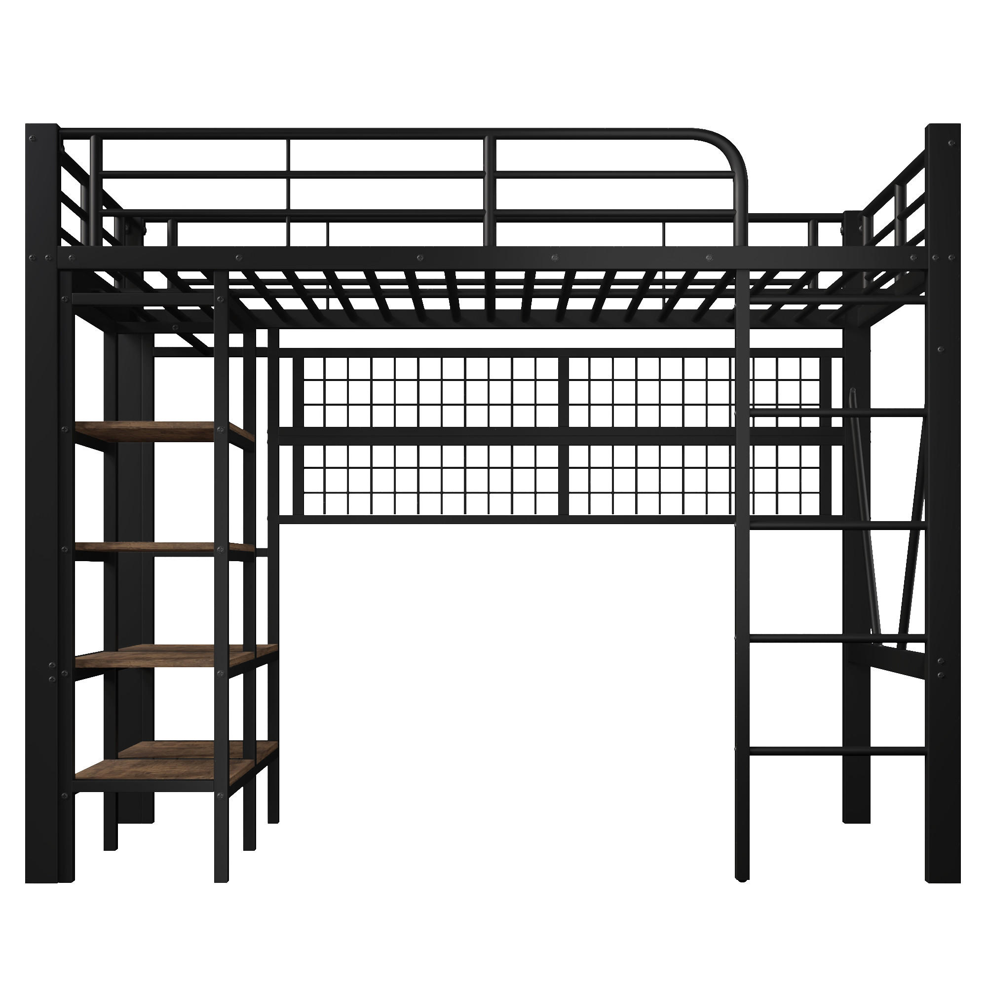 Oxeza Hochbett Schwarz 90x200 cm