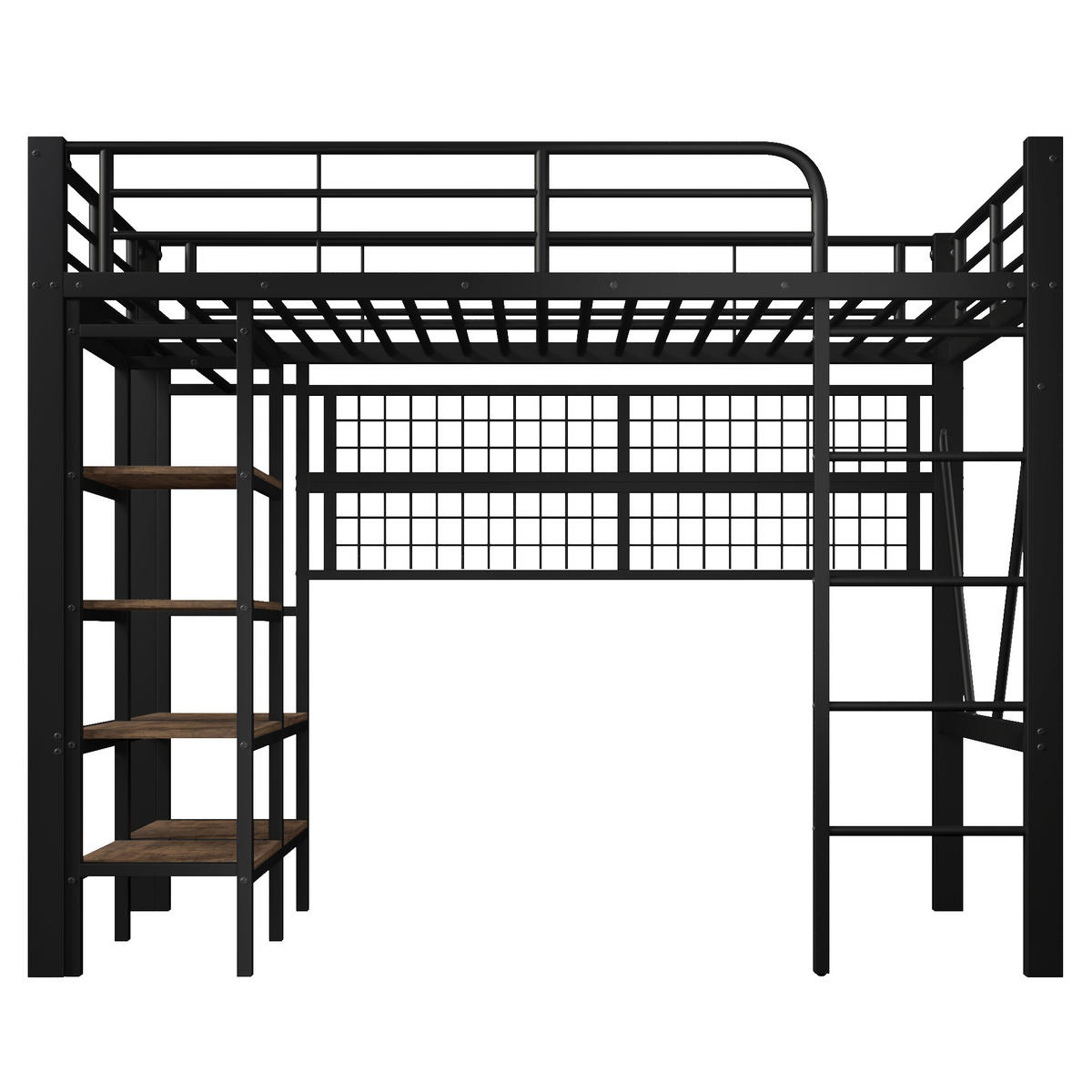 HOCHBETT 90/200 cm schwarz aus Metall mit App-steuerbarer LED-Leiste und Kleiderstange - Schwarz, Metall (90/200cm) - OKWISH